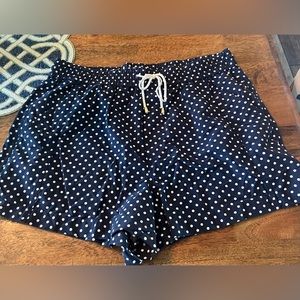 J. Crew Paddle Shorts in Navy Polka Dot, size Large